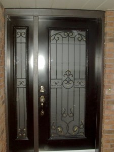Steel Door With Wrought Iron Insert